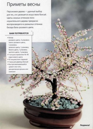 Деревья из бисера: фрагмент книги для изучения плетения в фото