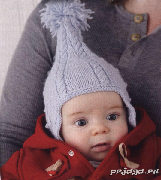 Детская шапка спицами: как связать обновку с ушками для малыша с фото и видео в фото