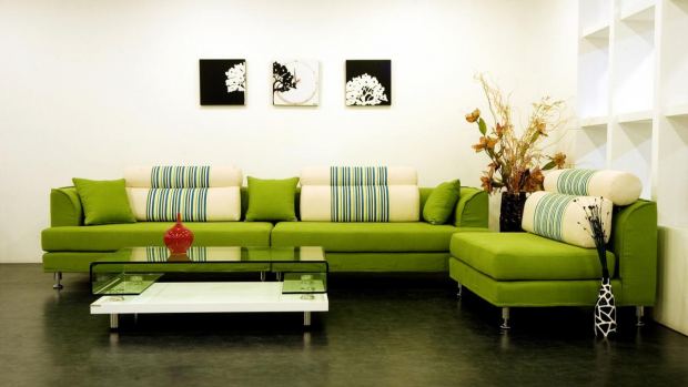 awesome-modern-decorative-pillows-for-sofa-with-green-sofa-also-glass-table-with-a-big-flower-vase-in-the-corner-of-room