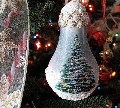 Елочные игрушки своими руками — как превратить лампочку в новогоднее украшение в фото
