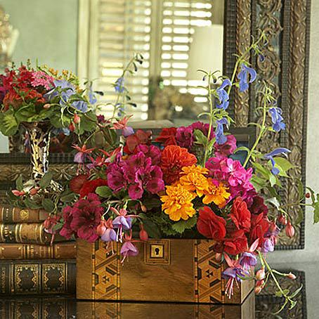 Композиции из садовых цветов и суккулентов в фото
