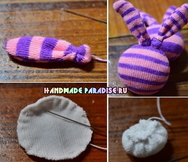 Кролики — детские резиночки из носков в фото