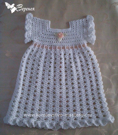 Платье для девочки крючком со схемами и описанием: как связать крестильное платье в фото