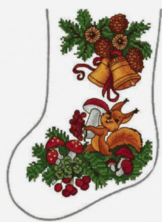 Схема вышивки крестом: «рождественский новогодний сапожок» скачать бесплатно в фото
