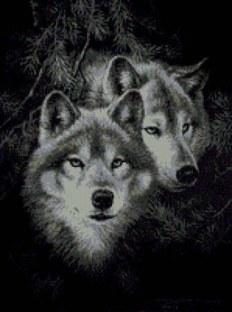 Схема вышивки крестом: «волки и пара волков» скачать бесплатно в фото